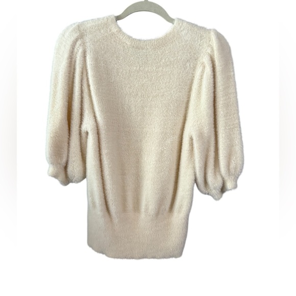 Ann Taylor Off White Short Sleeve Sweater Top Size Large - Picture 3 of 4